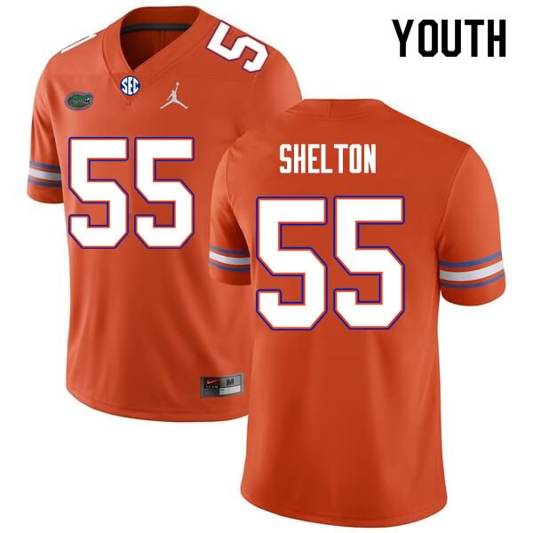 NCAA Florida Gators Antonio Shelton Youth #55 Nike Orange Stitched Authentic College Football Jersey SPO6664UH